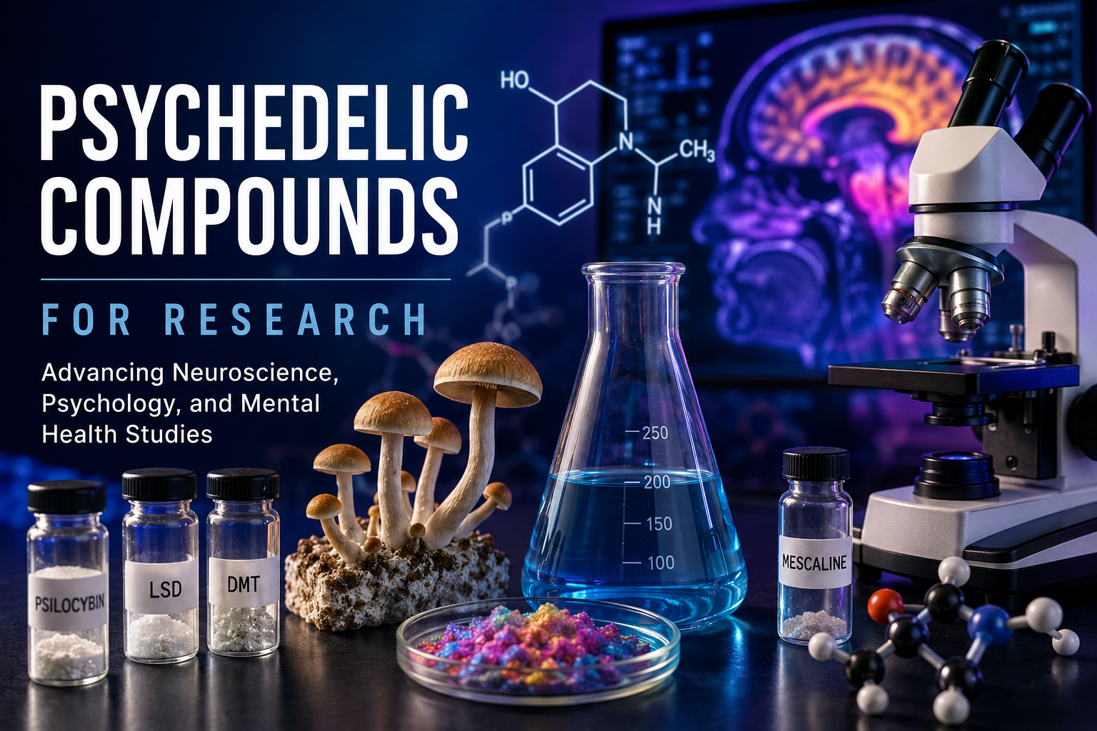 Psychedelic Compounds for Research: Advancing Neuroscience, Psychology, and Mental Health Studies