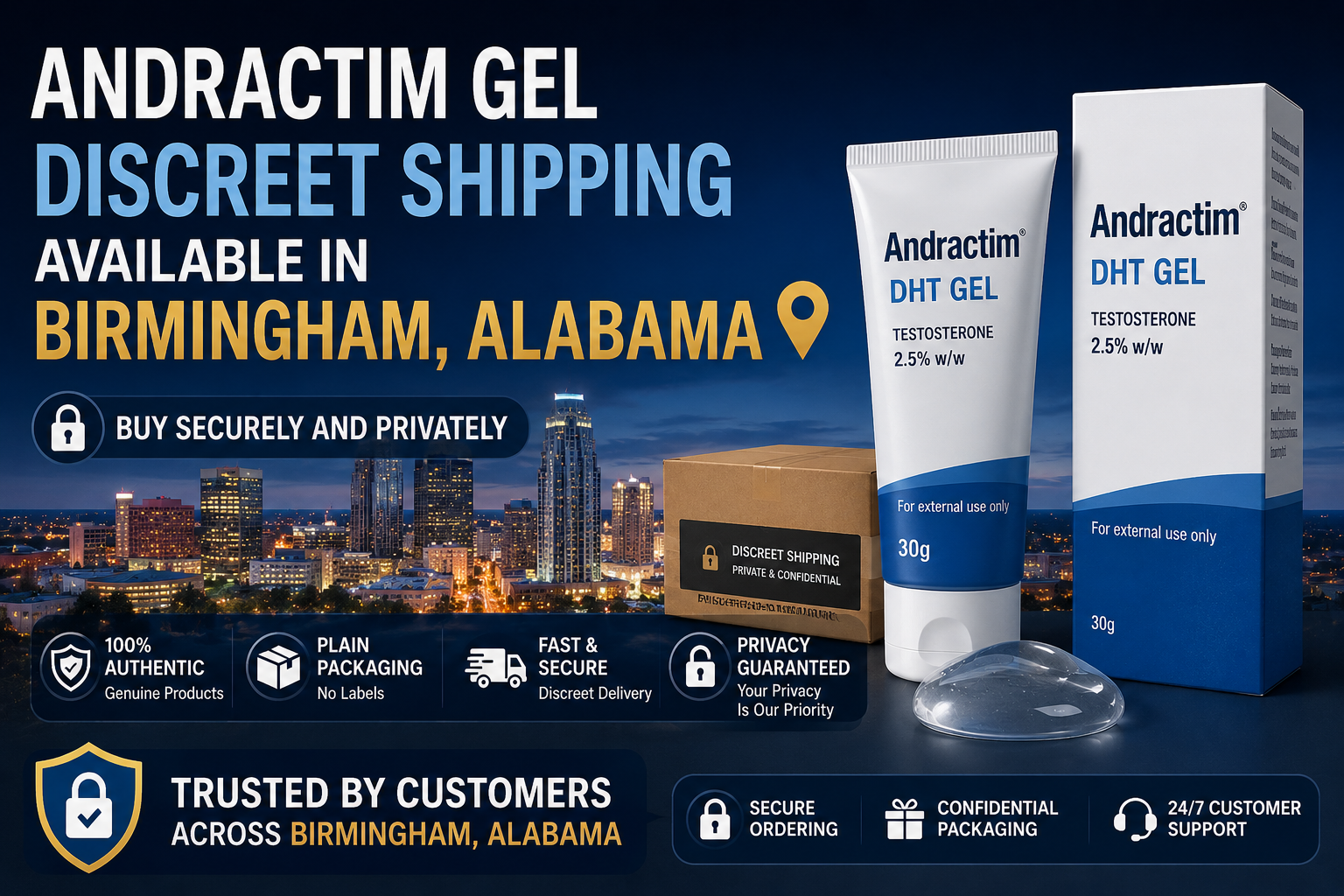 Andractim gel discreet shipping available in Birmingham Alabama