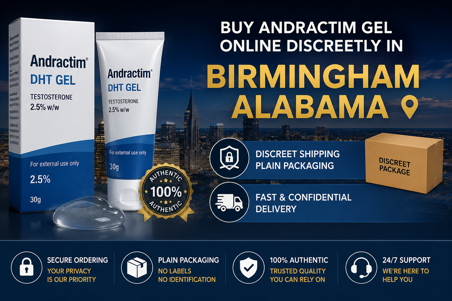 Buy Andractim gel online discreetly in Birmingham Alabama
